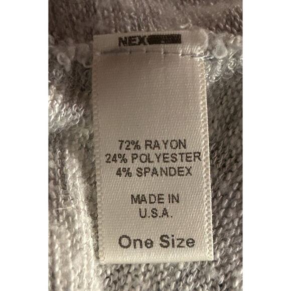 n/p Open Back Long Sleeve Lightweight Gray & White Top One Size - Picture 7 of 8